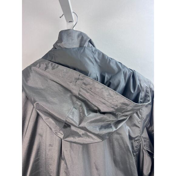 Ralph Lauren Polo Golf PGA Windbreaker Jacket Women Large Hoodie Zip Silver SZ M - Picture 10 of 12